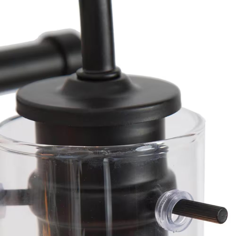 Modern 22 In. 3-Light Black Bathroom Vanity Light with Clear Glass Globe Shades Classic Wall Sconce for Damp Location